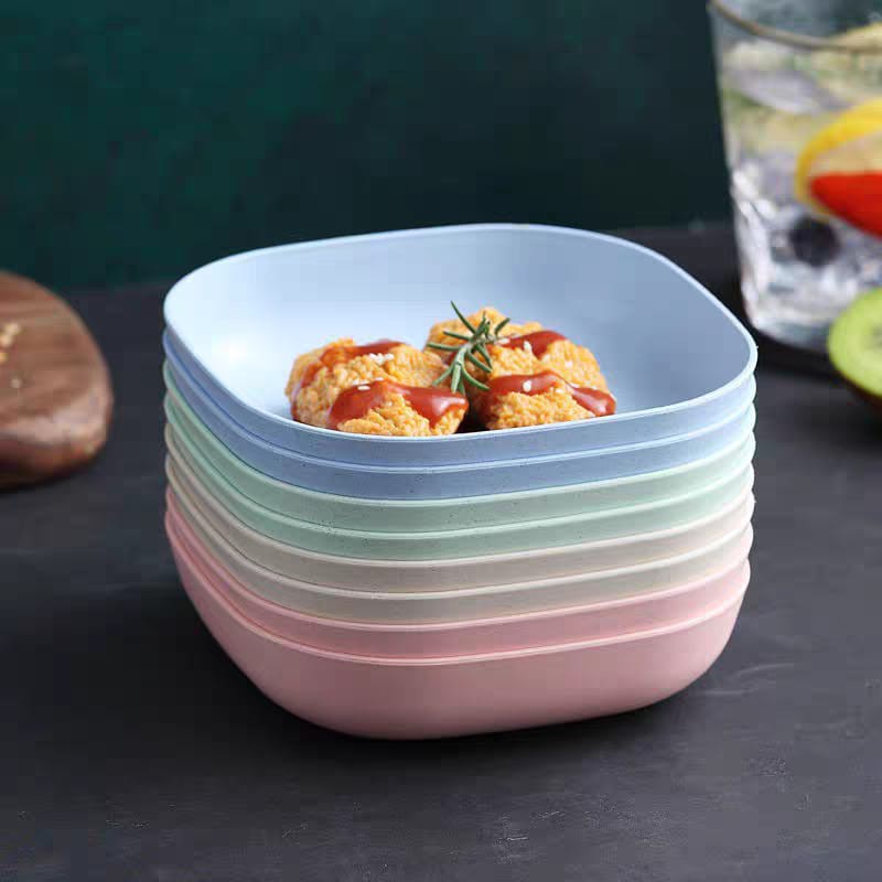 Multicolor 10-Piece Japanese Style Square Plate Set - Image 3