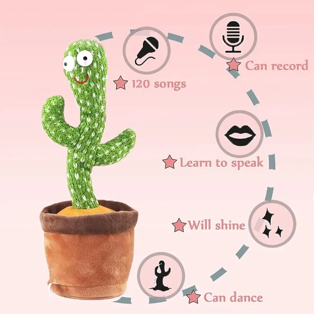 Repeat Talking Dancing Cactus Toy - Image 4