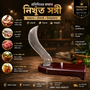 12-Inch Premium Folding Lock Boti - খাঁটি স্প্রিং ইস্পাত ও মেহেগুনি কাঠের নিরাপদ ফোল্ডিং বটি