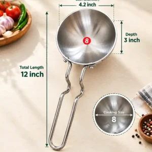 1Pcs Premium Tadka Pan with Heat-Resistant Long Handle
